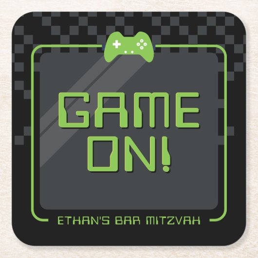 MODERN GAMER cooler Controller schwarz grün Rechteckiger Pappuntersetzer (Vorderseite)