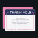 MODERN GAMING THANKS Bat Mitzvah navy blue pink Dankeskarte<br><div class="desc">by kat massard >>> www.simplysweetPAPERIE.com <<< A simple design for your THANK YOU FLAT CARDS - to match your main invitations. Love the design, but would like to see some changes - another color scheme, product, add a photo or adapted for a different occasion - no worries simply contact me,...</div>