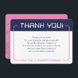 MODERN GAMING THANKS Bat Mitzvah navy blue pink Dankeskarte<br><div class="desc">by kat massard >>> www.simplysweetPAPERIE.com <<< A simple design for your THANK YOU FLAT CARDS - to match your main invitations. Love the design, but would like to see some changes - another color scheme, product, add a photo or adapted for a different occasion - no worries simply contact me,...</div>
