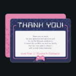 MODERN GAMING THANKS Bat Mitzvah navy blue pink Dankeskarte<br><div class="desc">by kat massard >>> www.simplysweetPAPERIE.com <<< A simple design for your THANK YOU FLAT CARDS - to match your main invitations. Love the design, but would like to see some changes - another color scheme, product, add a photo or adapted for a different occasion - no worries simply contact me,...</div>