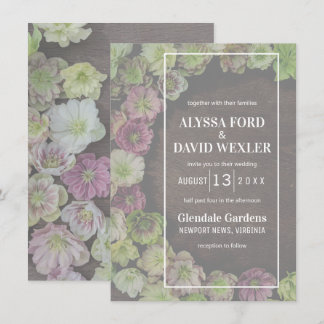 MODERN Garden Hellebore Wood Wedding Einladung