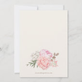 Modern Garden Peony Wedding Einladung (Rückseite)