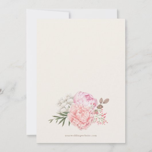 Modern Garden Peony Wedding Einladung (Rückseite)