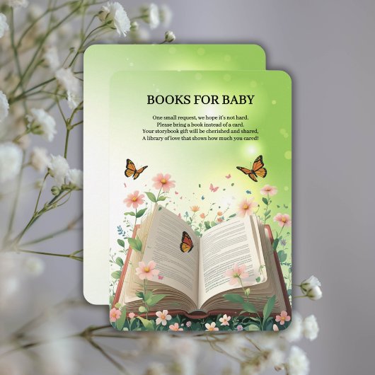 Modern Garden Storybook Floral Baby Dusche Begleitkarte