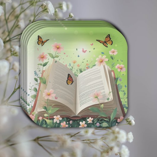 Modern Garden Storybook Floral Baby Dusche Pappteller