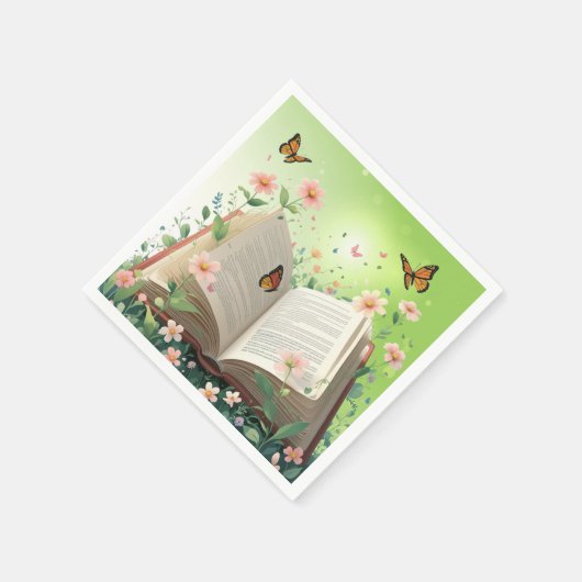 Modern Garden Storybook Floral Baby Dusche Serviette (Ecke)