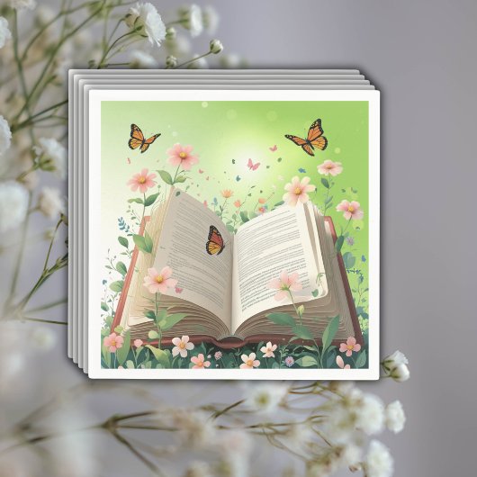 Modern Garden Storybook Floral Baby Dusche Serviette