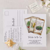 Modern Garden We've Moved Elegant Watercolor Ankündigungspostkarte