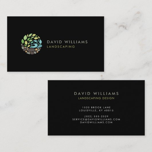 Modern Gardener Landscaping Logo Visitenkarte (Vorne/Hinten)