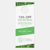 Modern Gardener Landscaping Shrub Logo weiß Türanhänger (Vorderseite)