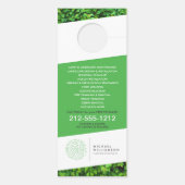 Modern Gardener Landscaping Shrub Logo weiß Türanhänger (Rückseite)