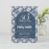 Modern Gardenias Luxury Her Birthday Einladung (Stehend Vorderseite)