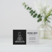 Modern Gebäude Icon | Real Anwesen Agent Visitenkarte (Stehend Vorderseite)