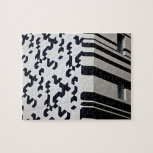 Modern Gebäude in schwarz und weiß in Hongkong Puzzle