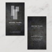 Modern gebaute Blöcke Logo Weiß/Dunkles Metall Visitenkarte (Vorne/Hinten)