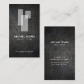 Modern gebaute Blöcke Logo Weiß/Dunkles Metall Visitenkarte (Vorne/Hinten)