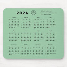 Modern gebrandete Minze Green 2024 Kalenderpromo-L