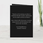 MODERN-Gedenkprogramm für das Foto der Erinnerung Programm (Rückseite)