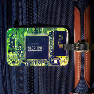 Modern gedruckte Leiterplatten - Design Name Geeky Gepäckanhänger