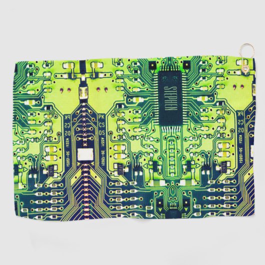 Modern gedruckte Leiterplatten - Design Name Geeky Golfhandtuch (Horizontal)