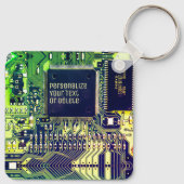 Modern gedruckte Leiterplatten - Design Name Geeky Schlüsselanhänger (Rückseite)
