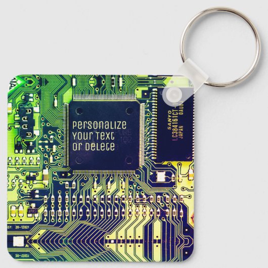 Modern gedruckte Leiterplatten - Design Name Geeky Schlüsselanhänger (Rückseite)