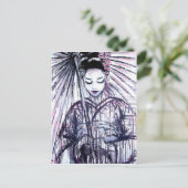 Modern Geisha Postkarte (Stehend Vorderseite)