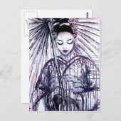 Modern Geisha Postkarte (Vorne/Hinten)