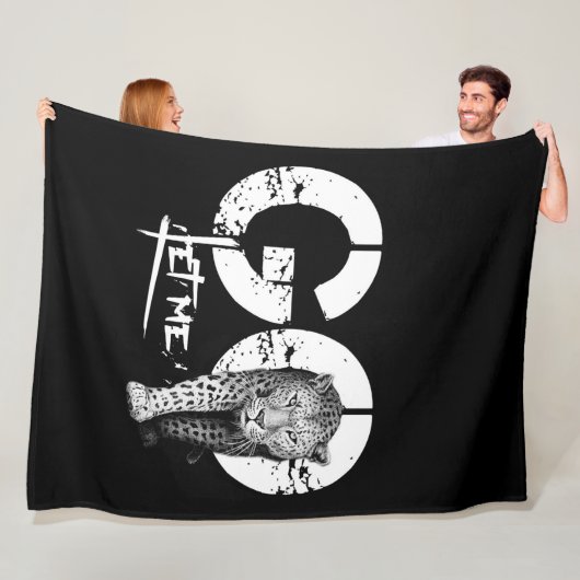 Modern GELASSEN ME GO Leopard Black Fleece Blanket (Beispiel)