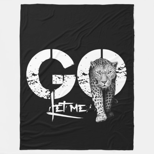 Modern GELASSEN ME GO Leopard Black Fleece Blanket (Vorderseite)