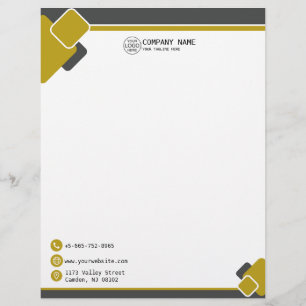 Modern gelbes Firmenlogo Letterhead Briefbogen