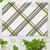 Modern gelbes Kariertes Handtuch (Gefaltet)