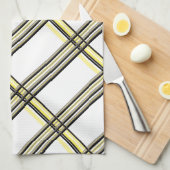 Modern gelbes Kariertes Handtuch (Viertel Falte)