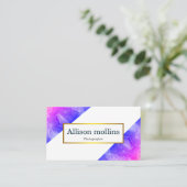 Modern Gemstone Rosa Agate Gold Foil Visitenkarte (Stehend Vorderseite)