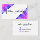 Modern Gemstone Rosa Agate Gold Foil Visitenkarte (Vorne/Hinten)