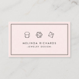 Modern Gemstone Trio Logo Juwelier Designer Rosa Visitenkarte