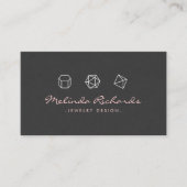 Modern Gemstone Trio Logo Rosa/Dunkelgrau Visitenkarte (Vorderseite)