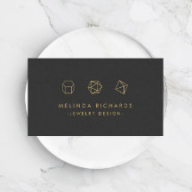 Modern Gemstone Trio Logo Schmuck Design Dunkelgra