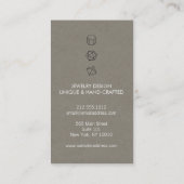 Modern Gemstone Trio Logo Vertical Khaki Visitenkarte (Rückseite)