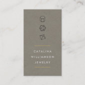 Modern Gemstone Trio Logo Vertical Khaki Visitenkarte (Vorderseite)