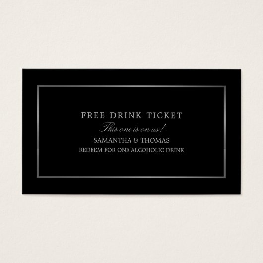 Modern & gemütlich, schwarz & silber, Gratis Drink (Vorderseite)