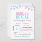 Modern GENDER REVEAL Pink Blue Baby Dusche Einladung (Vorderseite)