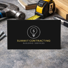 Modern General Contractor Logo Black Visitenkarte