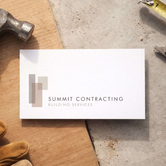 Modern General Contractor Logo Visitenkarte