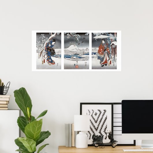 Modern Genji Triptych Poster (Heimbüro)