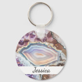 Modern Geode Crystal | Crystal Keychain Schlüsselanhänger (Vorderseite)