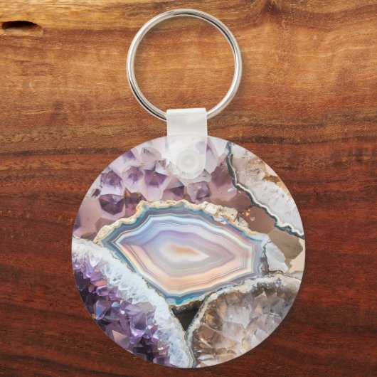 Modern Geode Crystal | Crystal Keychain Schlüsselanhänger (Rückseite)