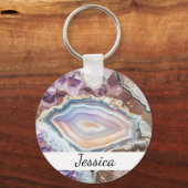 Modern Geode Crystal | Crystal Keychain Schlüsselanhänger (Vorderseite)
