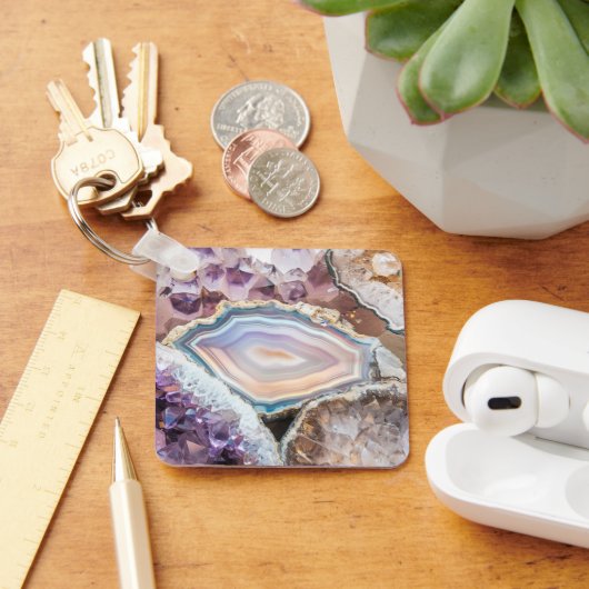 Modern Geode Crystal | Crystal Keychain Schlüsselanhänger (Schreibtisch)