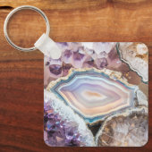 Modern Geode Crystal | Crystal Keychain Schlüsselanhänger (Vorderseite)